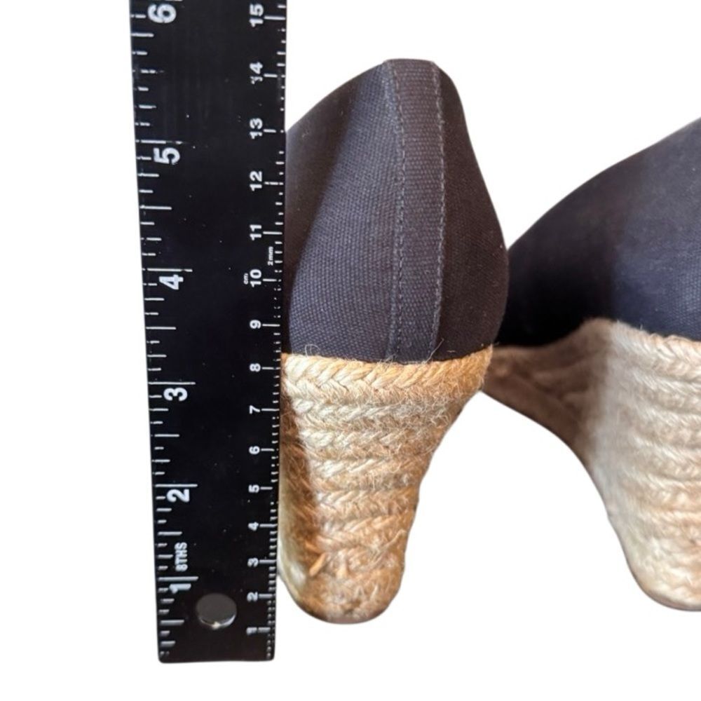 J. Crew J by Crew Navy Blue Canvas Espadrille Wedge Sandals, Size 9 - Picture 9 of 10